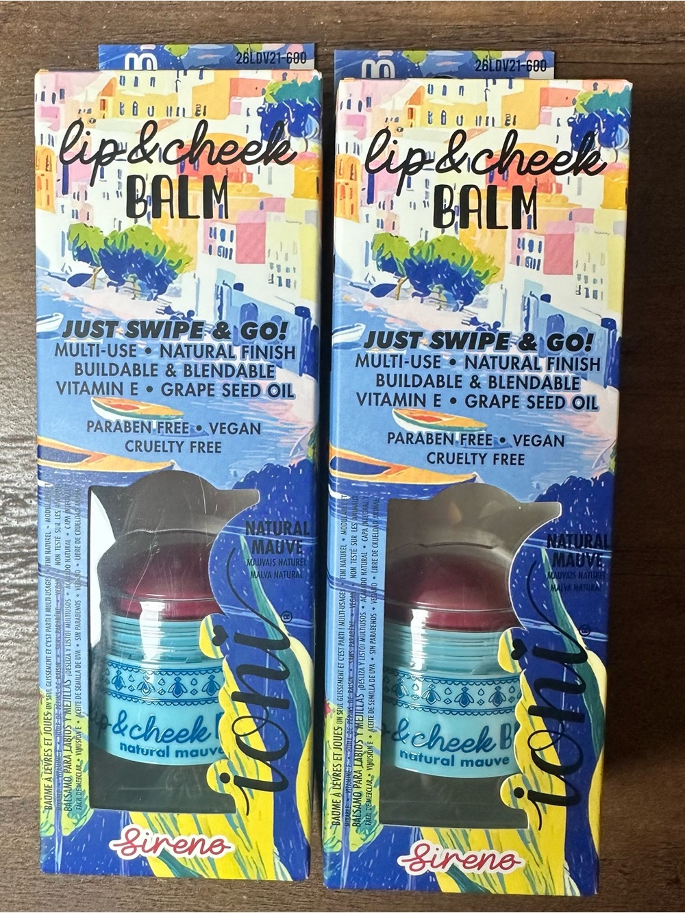 Ioni 2pc LA DOLCE VITA Swipe & Go Lip & Cheek Balm ~Sireno~ (Natural Mauve) NEW